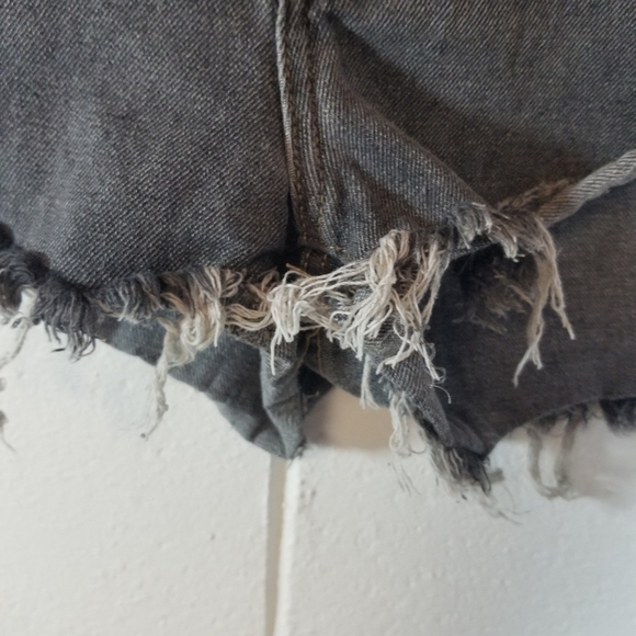One Teaspoon Bandits distressed charcoal gray black shorts - Picture 12 of 16